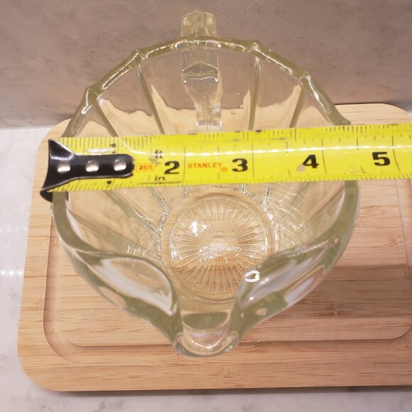 Vintage Pressed Paneled Glass Bar Pitcher - Picture 4 of 5